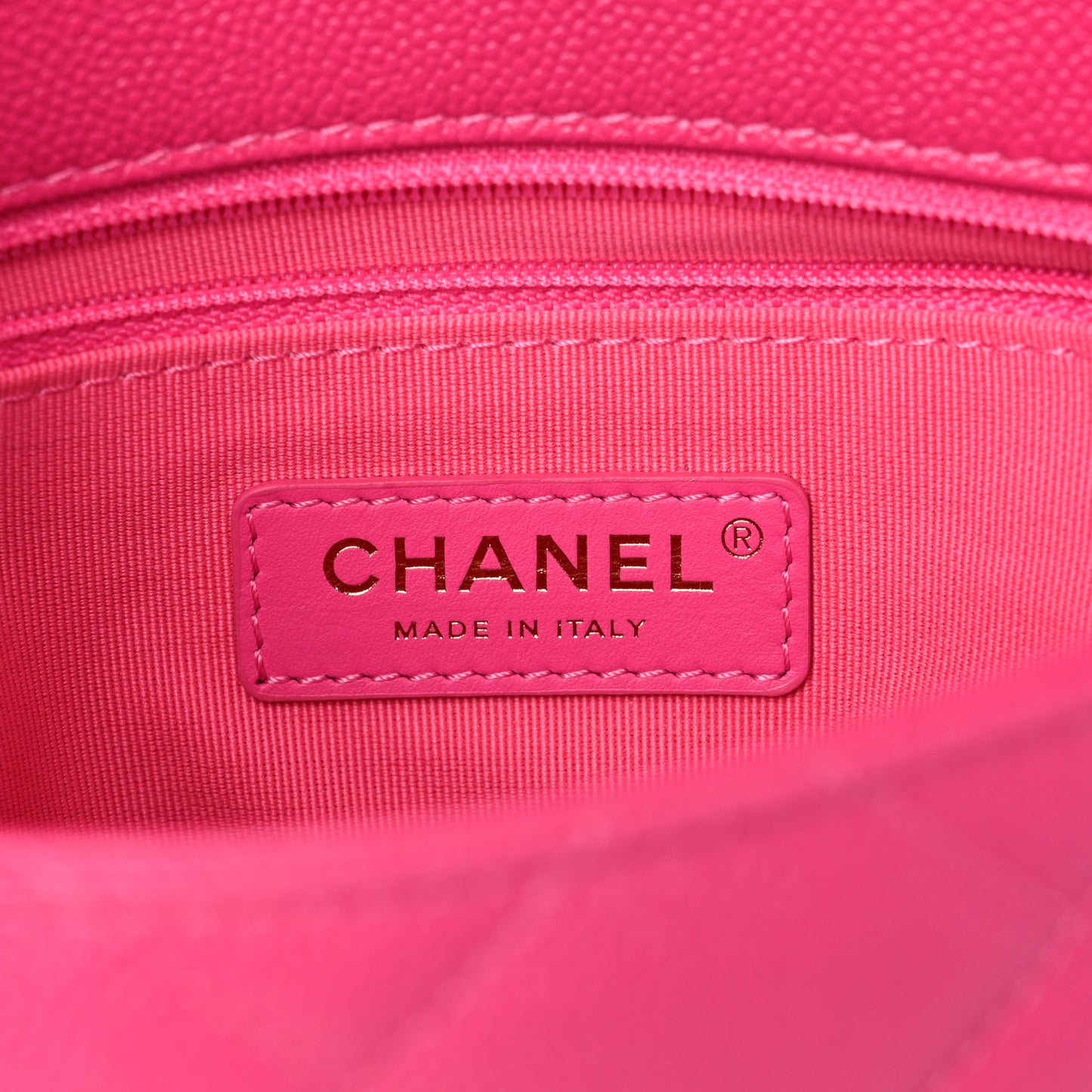 Shiny Caviar Quilted Small Chain Melody Flap Dark Pink