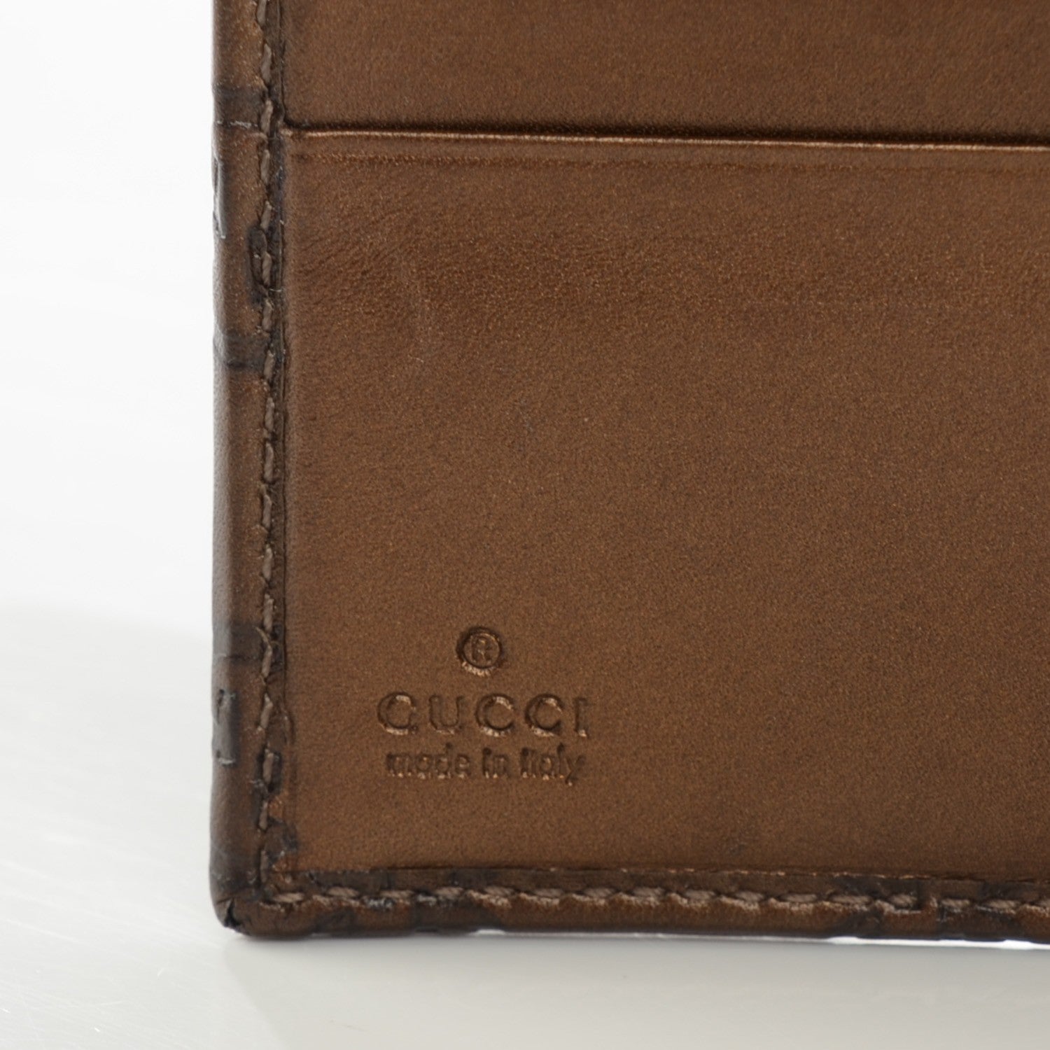 Gucci Metallic Guccissima Dice French Flap Wallet Brown 7 of 8
