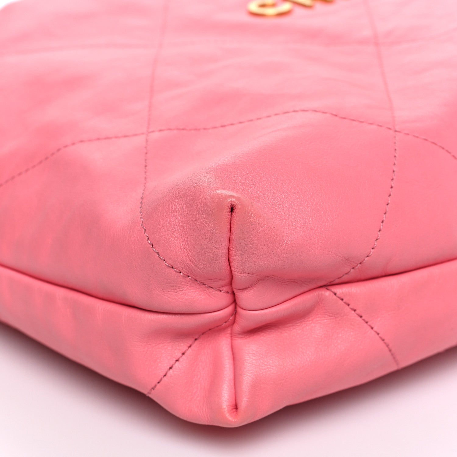 Chanel Shiny Calfskin Quilted Chanel 22 Drawstring Bag Coral Pink Coral Pink 10 of 11
