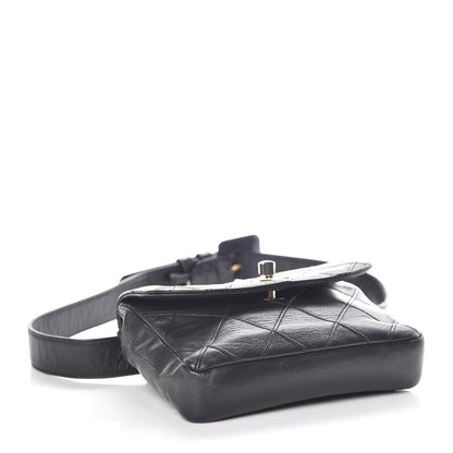 Chanel Lambskin Diamond Stitched Flap Waist Belt Bag 70 28 Black 4 of 12