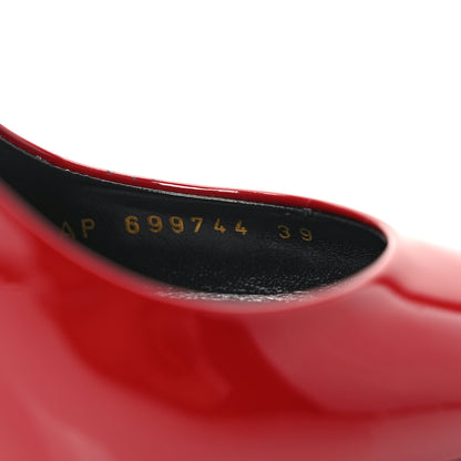 Saint Laurent Patent Calfskin Zoe 105 Slingback Pump 39 Red 9 of 10