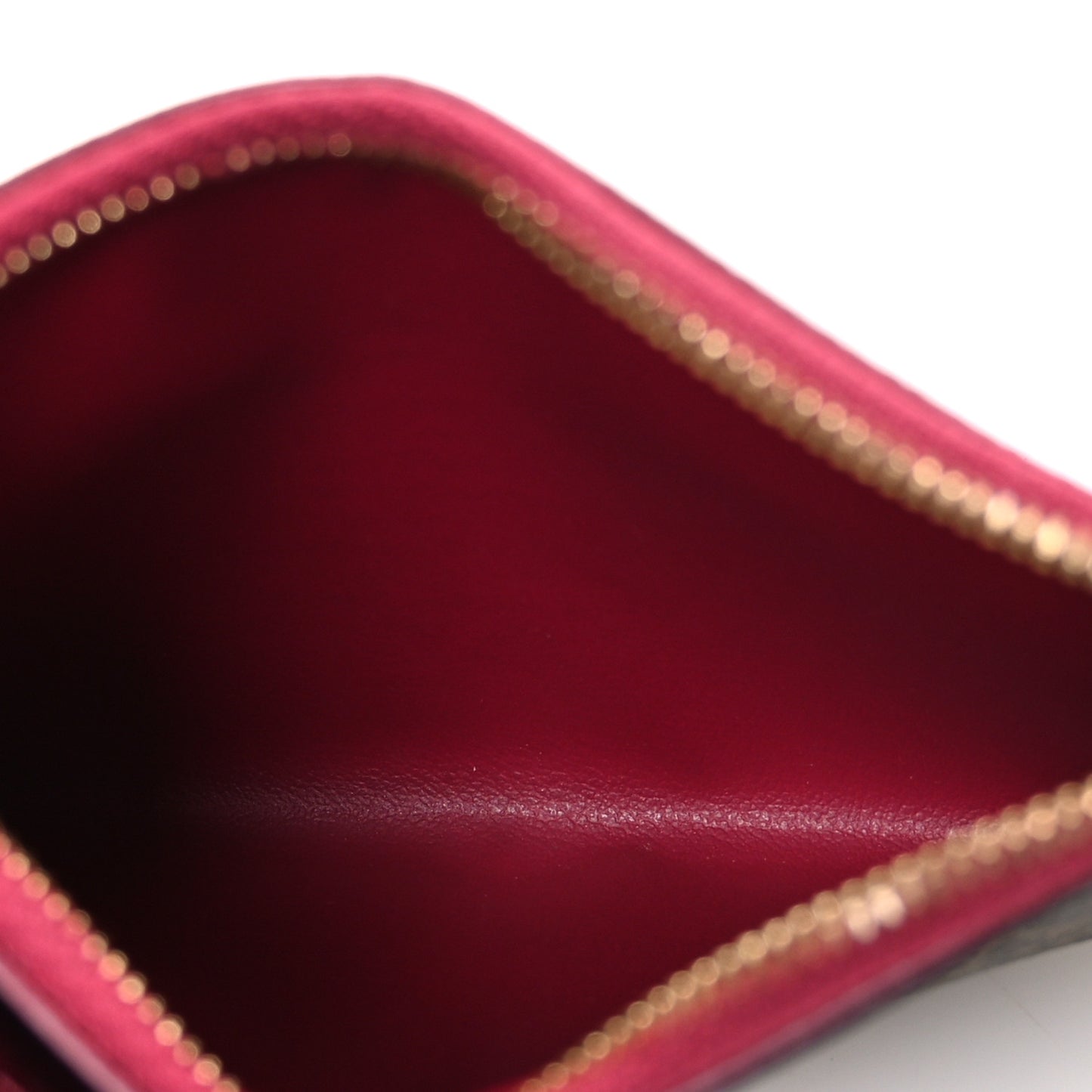 Monogram Zipped Card Holder Fuchsia