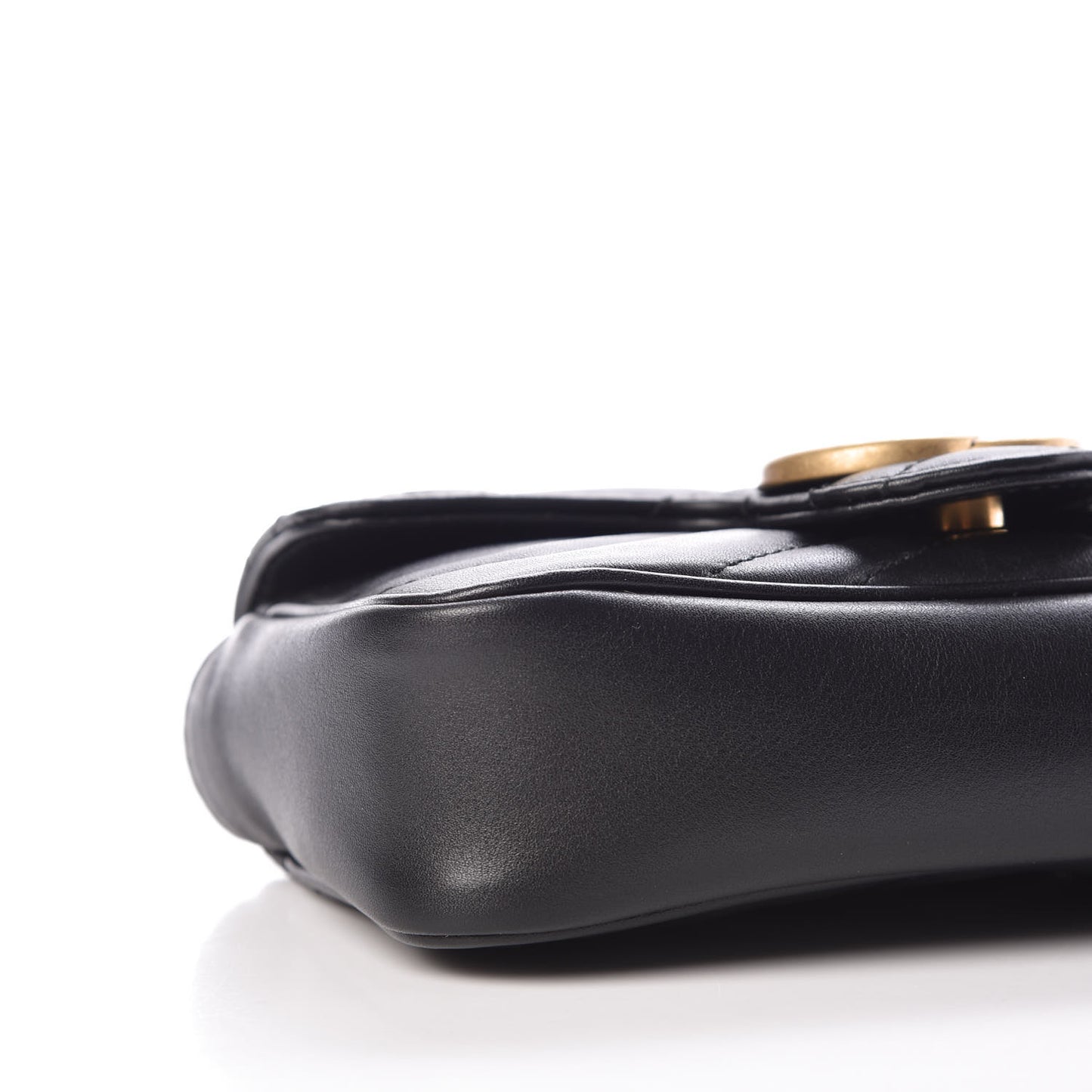 Calfskin Matelasse Super Mini GG Marmont Shoulder Bag Black