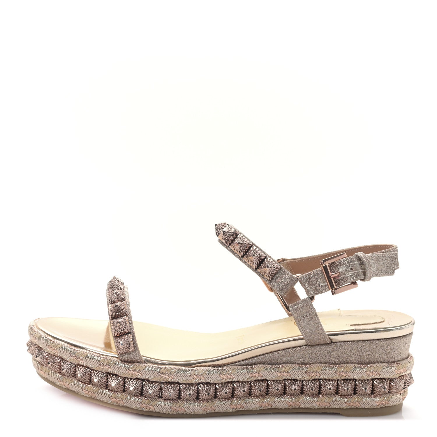 Christian Louboutin Calfskin Cubiste Pyraclou 60 Platform Sandals 39 Platine 1 of 7