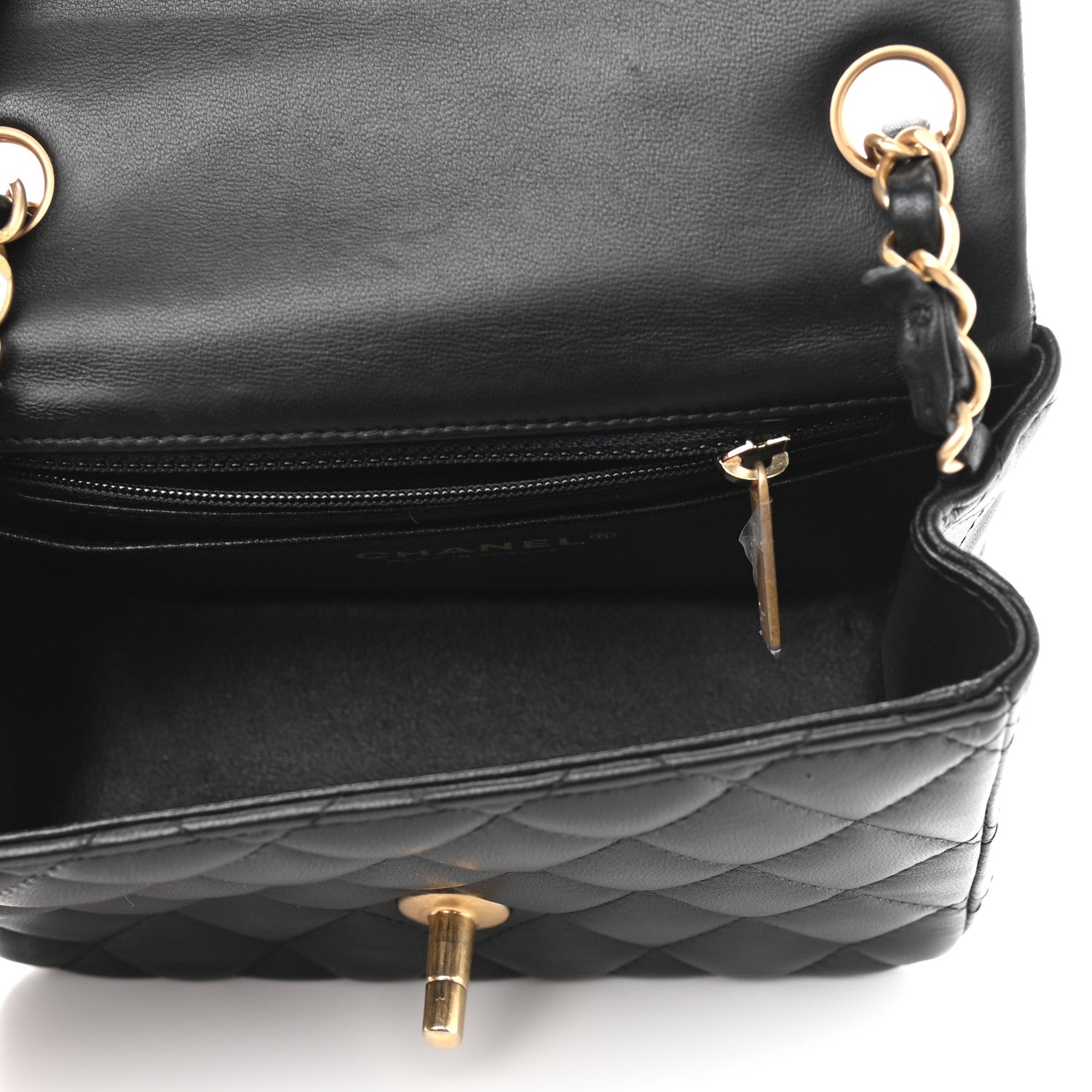 Chanel Lambskin Quilted Mini Square Flap Black 6 of 14