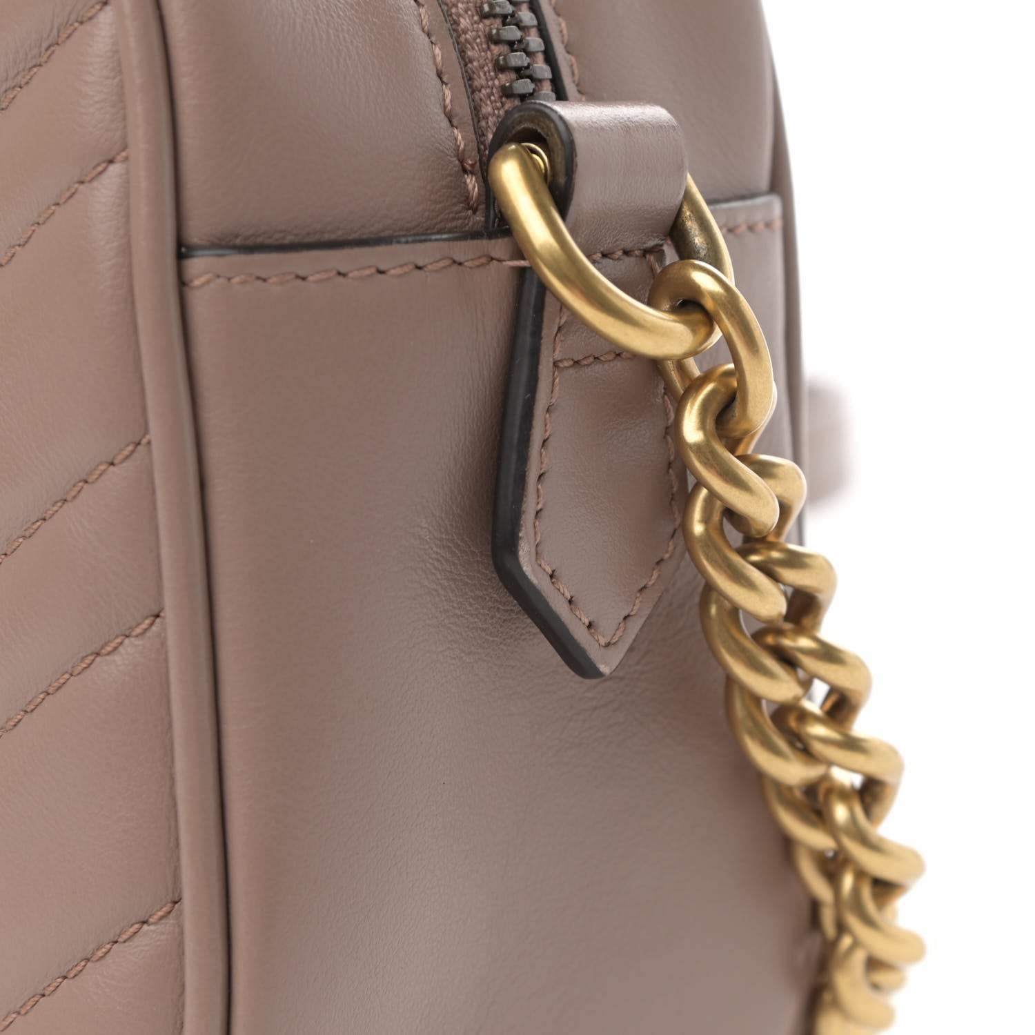 Gucci Calfskin Matelasse Small GG Marmont Chain Shoulder Bag Porcelain Rose 12 of 13