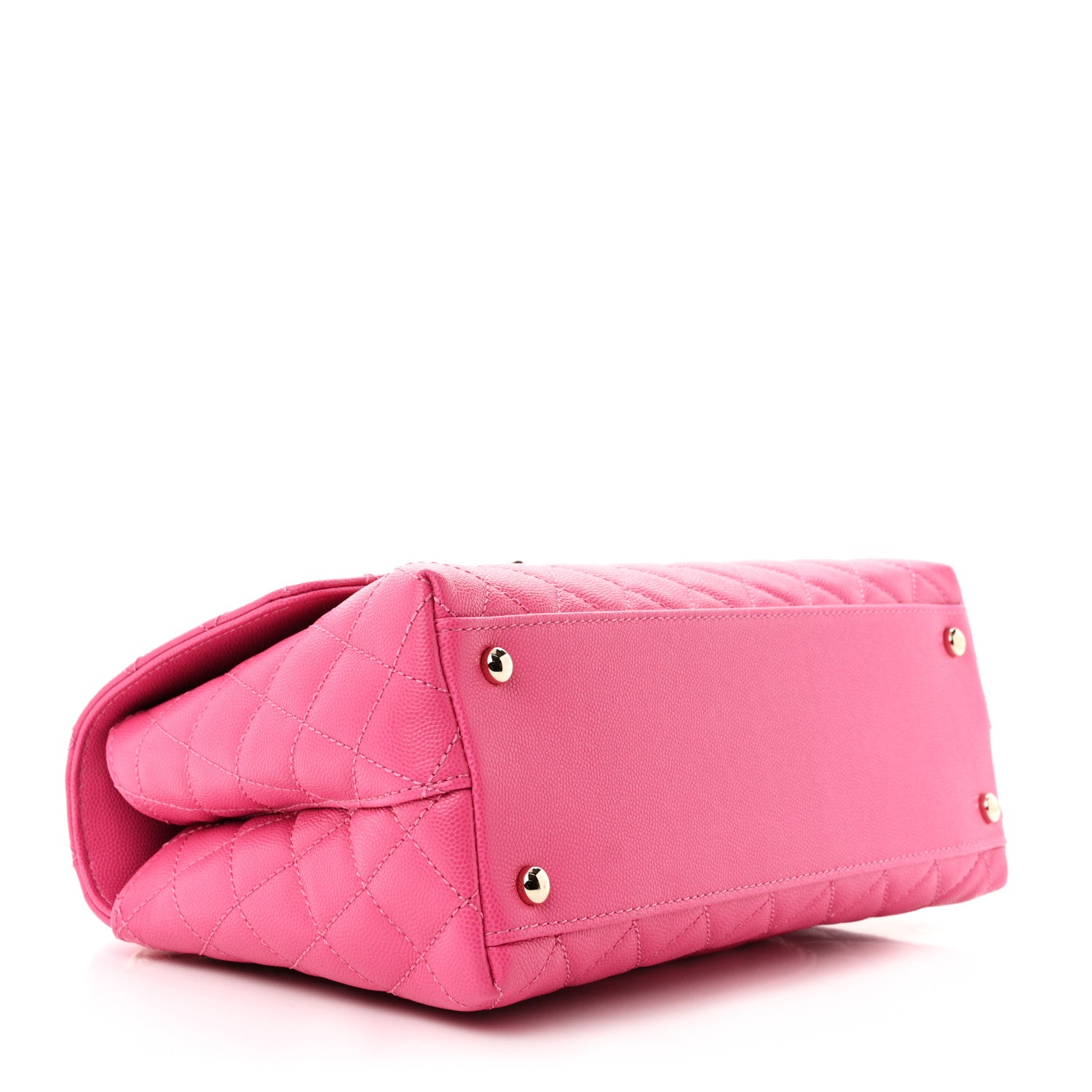 Chanel Caviar Quilted Small Coco Handle Flap Dark Pink 4 of 11