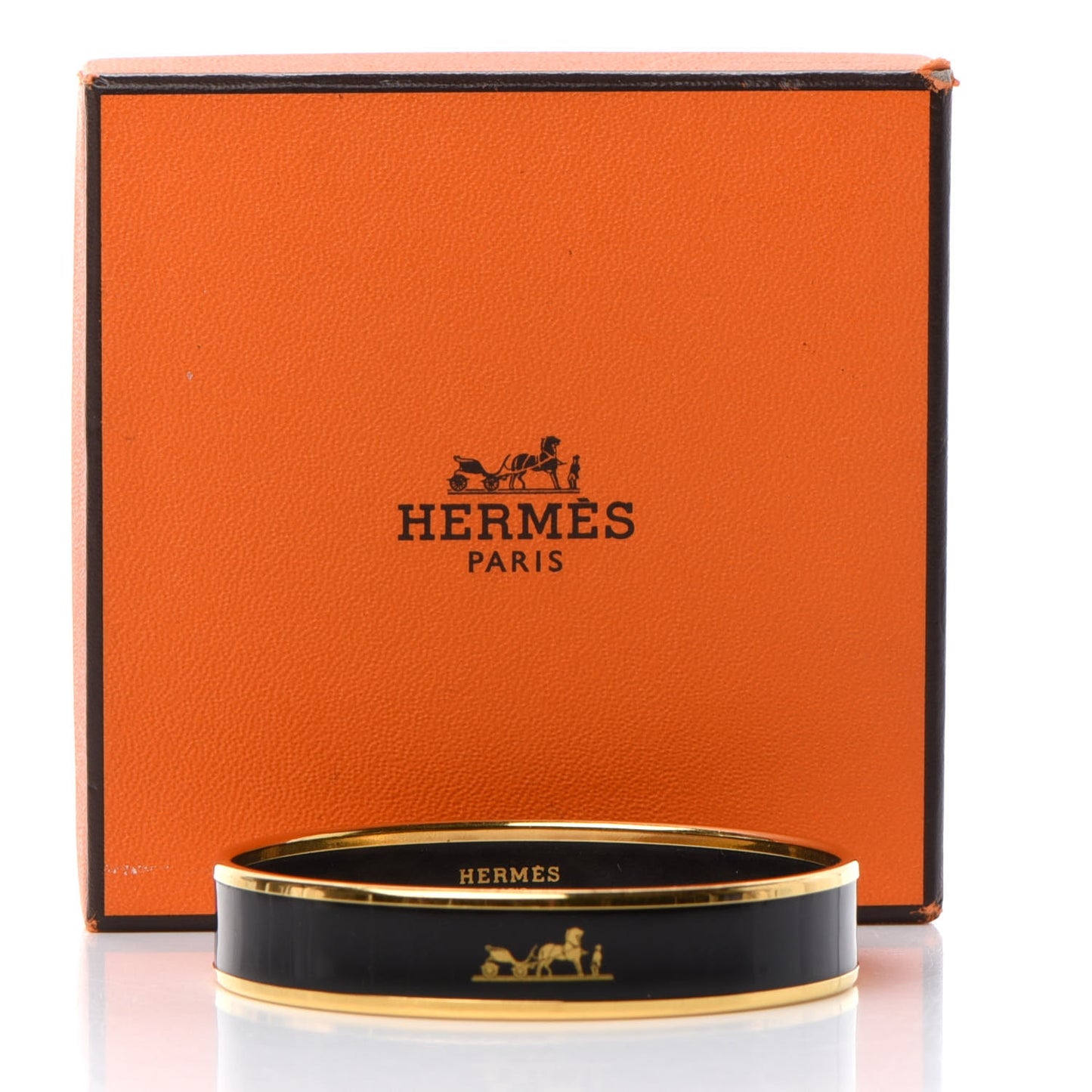 Enamel Printed Medium Caleche Bracelet 62 Black