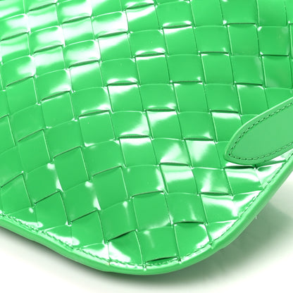 Bottega Veneta Brushed Calfskin Intrecciato Cradle Fold Over Shoulder Bag Parakeet 9 of 9