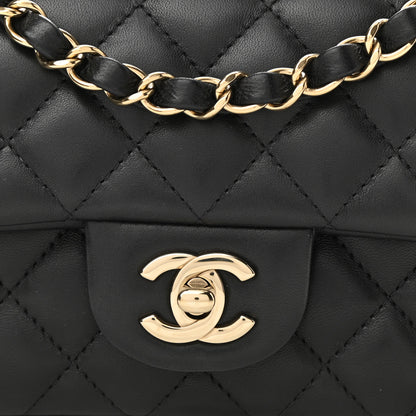 Chanel Lambskin Quilted Mini Rectangular Flap Black 8 of 11