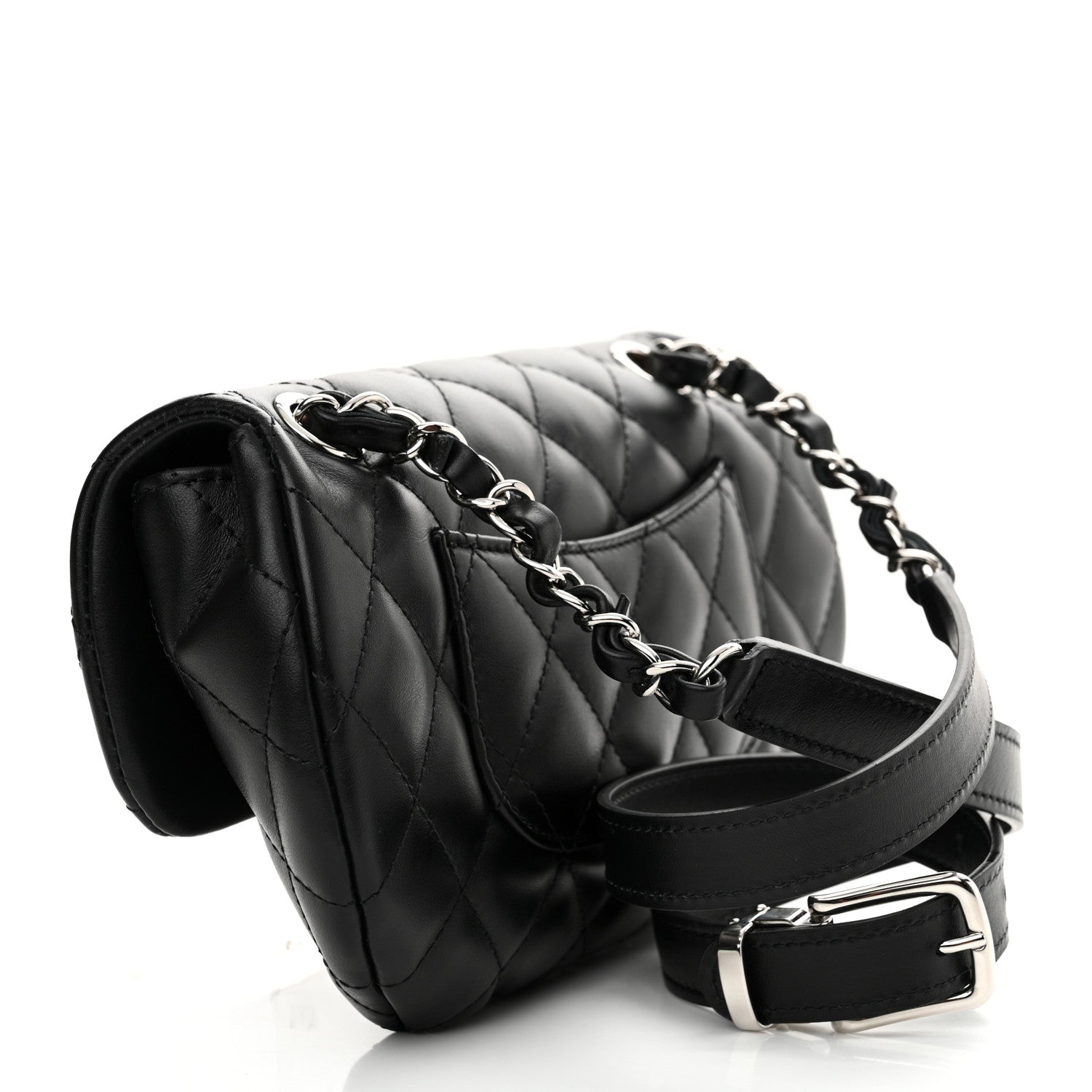 Chanel Calfskin Quilted CC Uniform Flap Belt Bag Black 3 of 11
