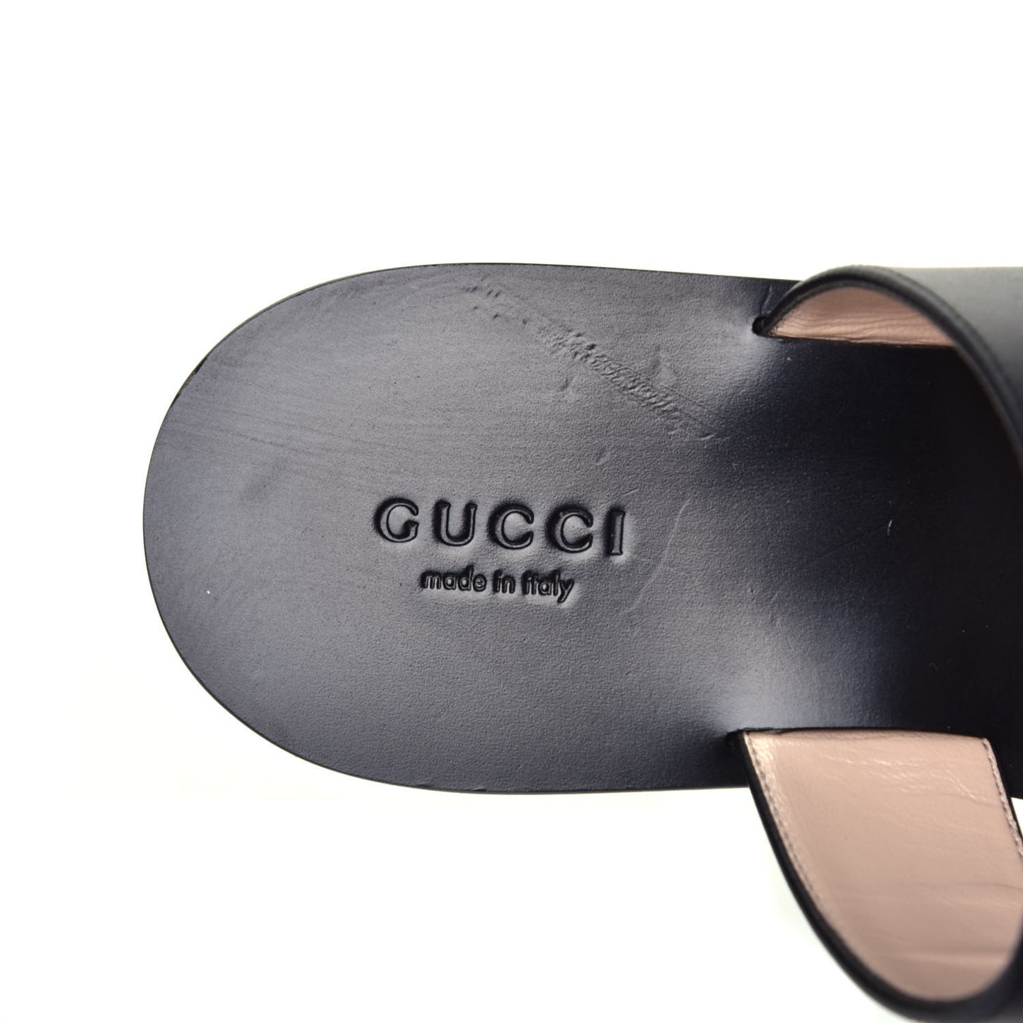 Calfskin GG Marmont Thong Sandals 38.5 Black