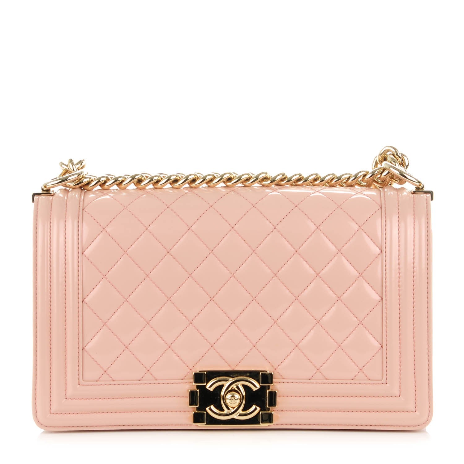 Chanel Iridescent Calfskin Quilted Medium Boy Flap Light Pink 1 of 8