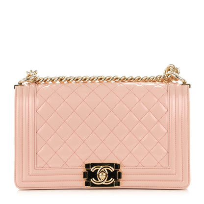 Chanel Iridescent Calfskin Quilted Medium Boy Flap Light Pink 1 of 8