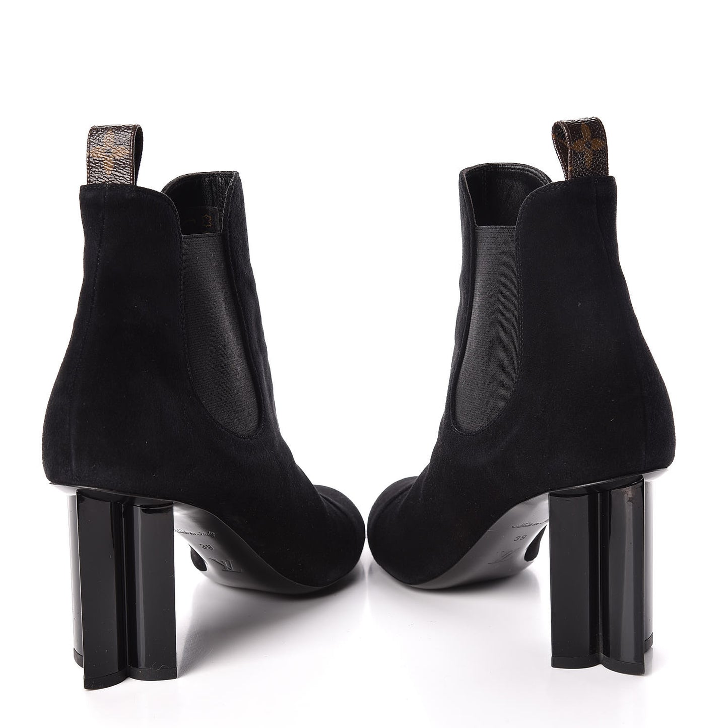 Suede Monogram Uniformes Cap Toe Chelsea 80mm Ankle Boots 39 Black