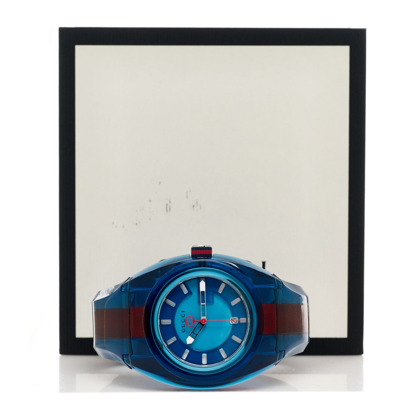 Stainless Steel Rubber 46mm Sync Web Quartz Watch Blue