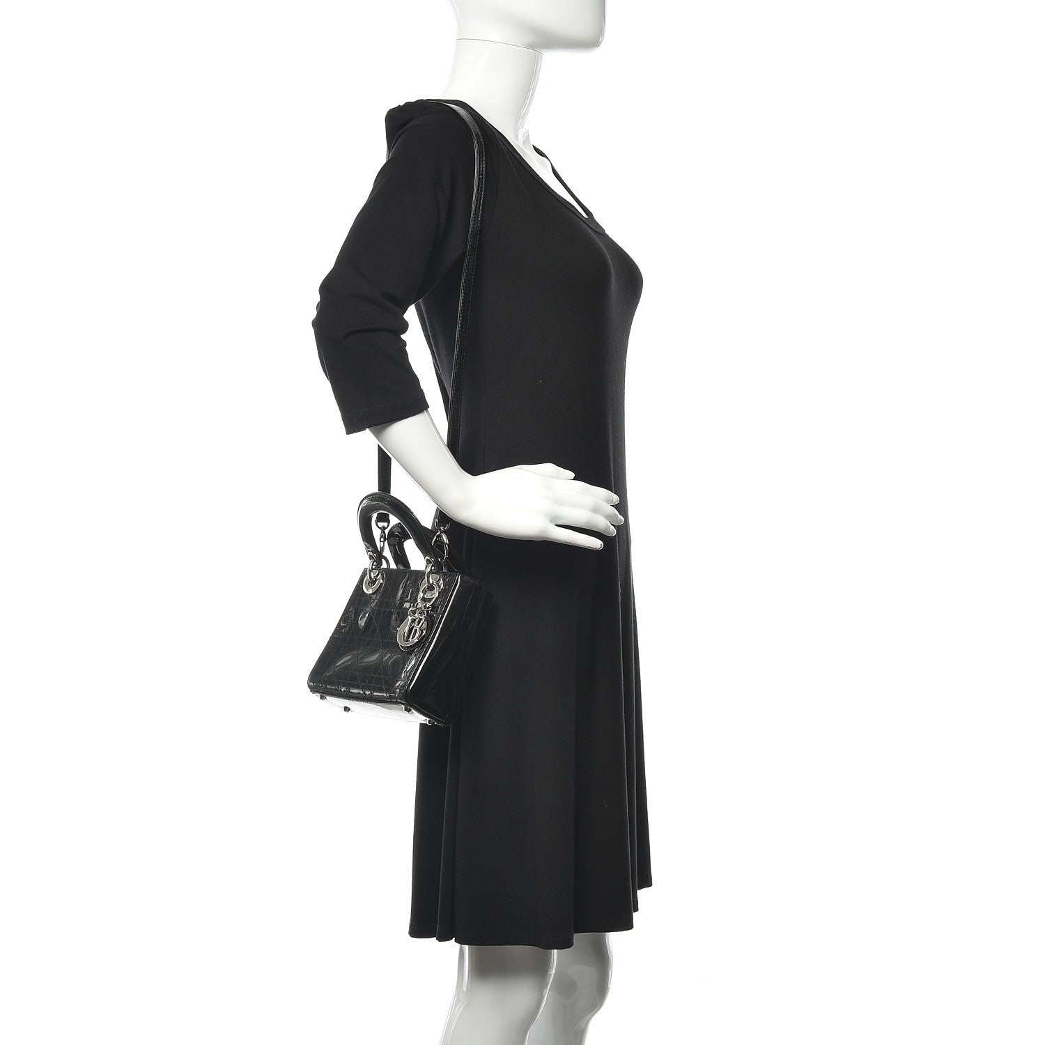 Christian Dior Patent Cannage Mini Lady Dior Black 2 of 12