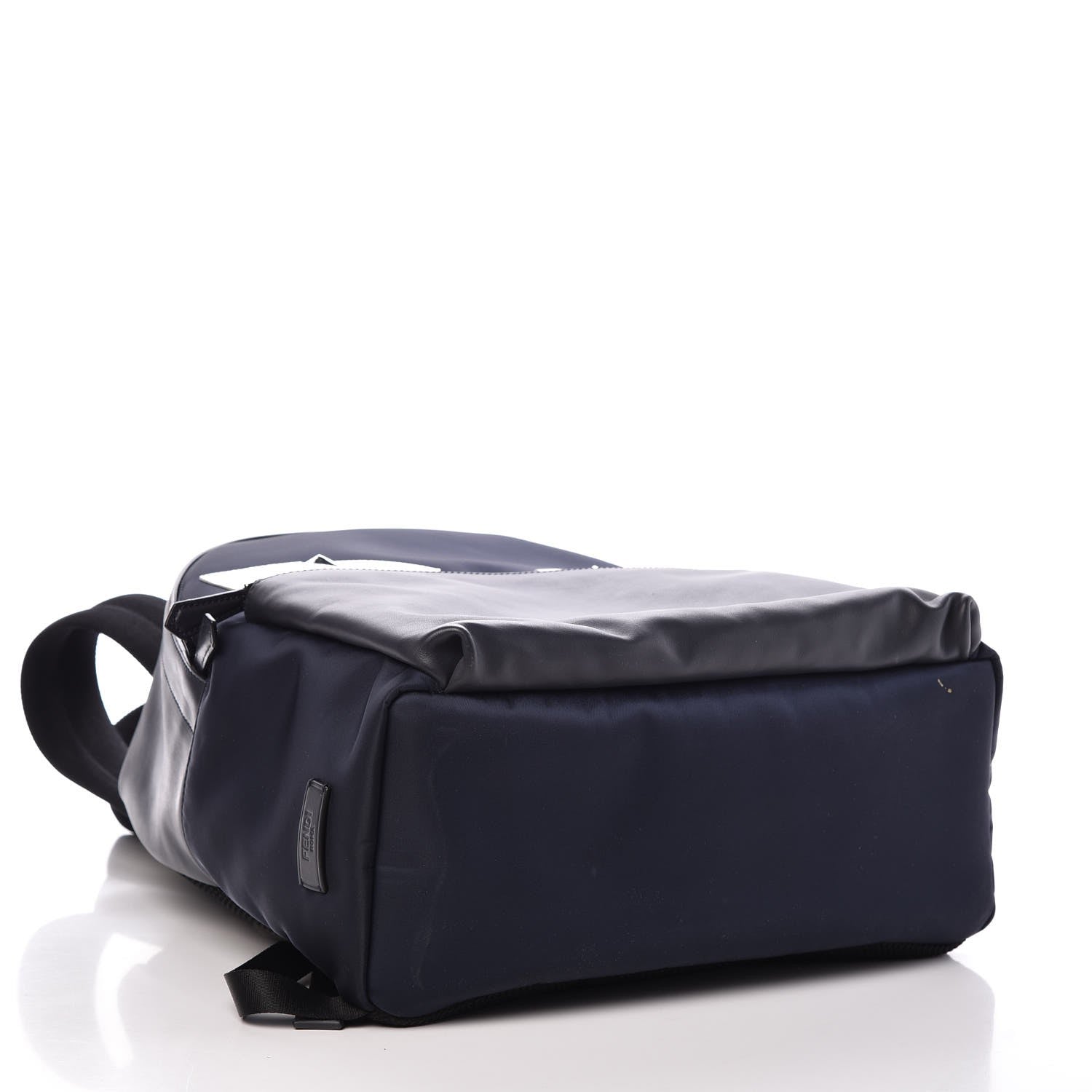 Fendi Nylon Vitello Century Dolce Monster Eyes Rounded Backpack Navy Blue 4 of 8