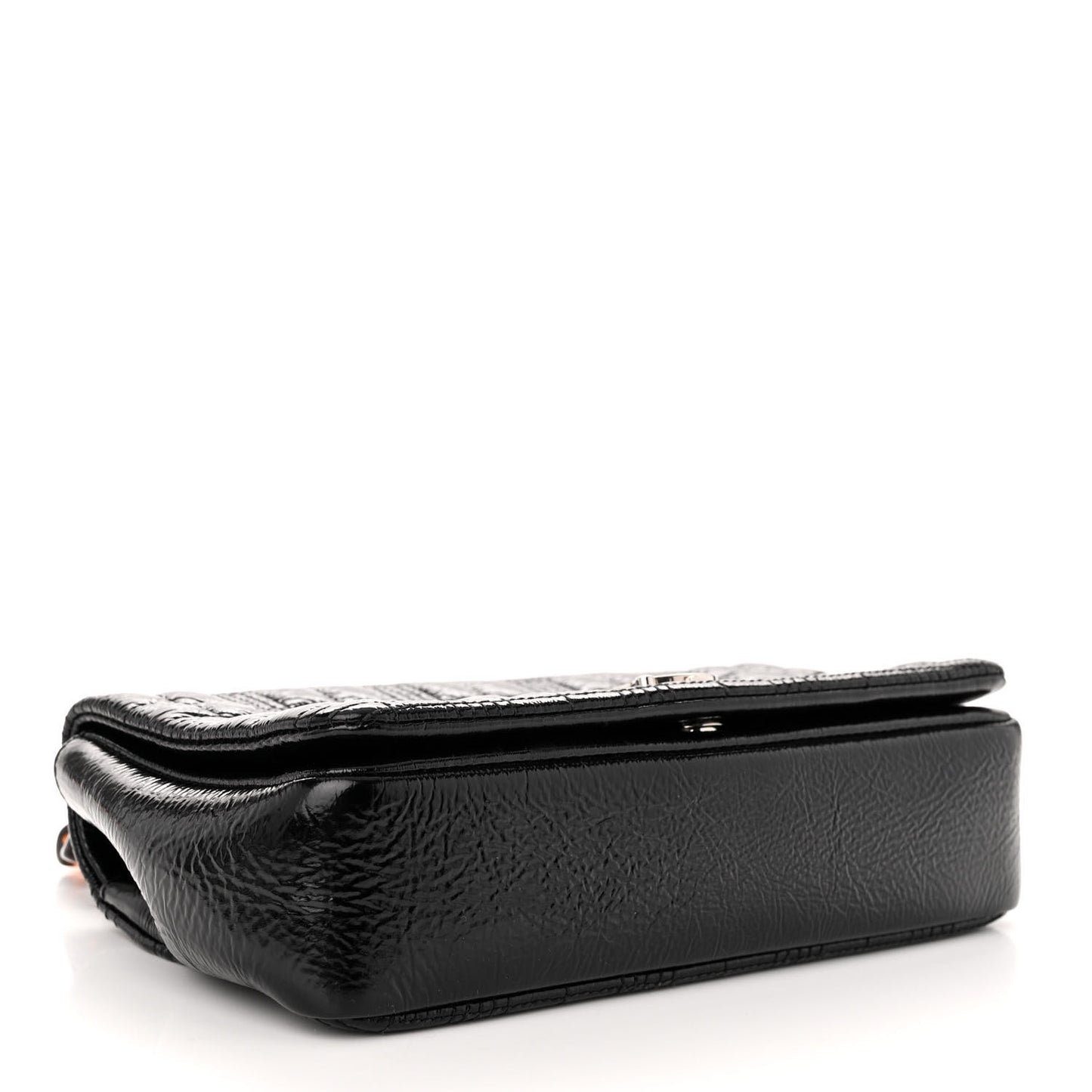 Patent Quilted Resin Chain Small Lola Bag Black