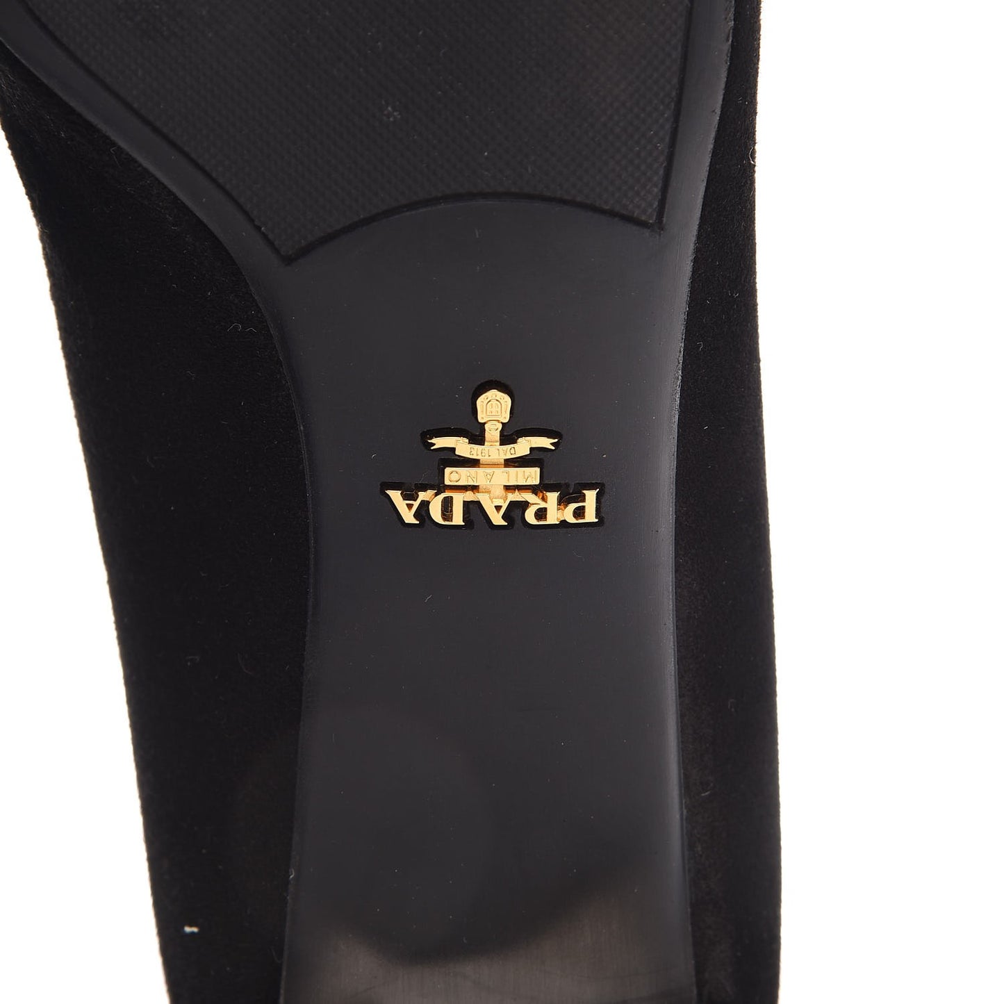 Suede Block Heel Pump 37.5 Black