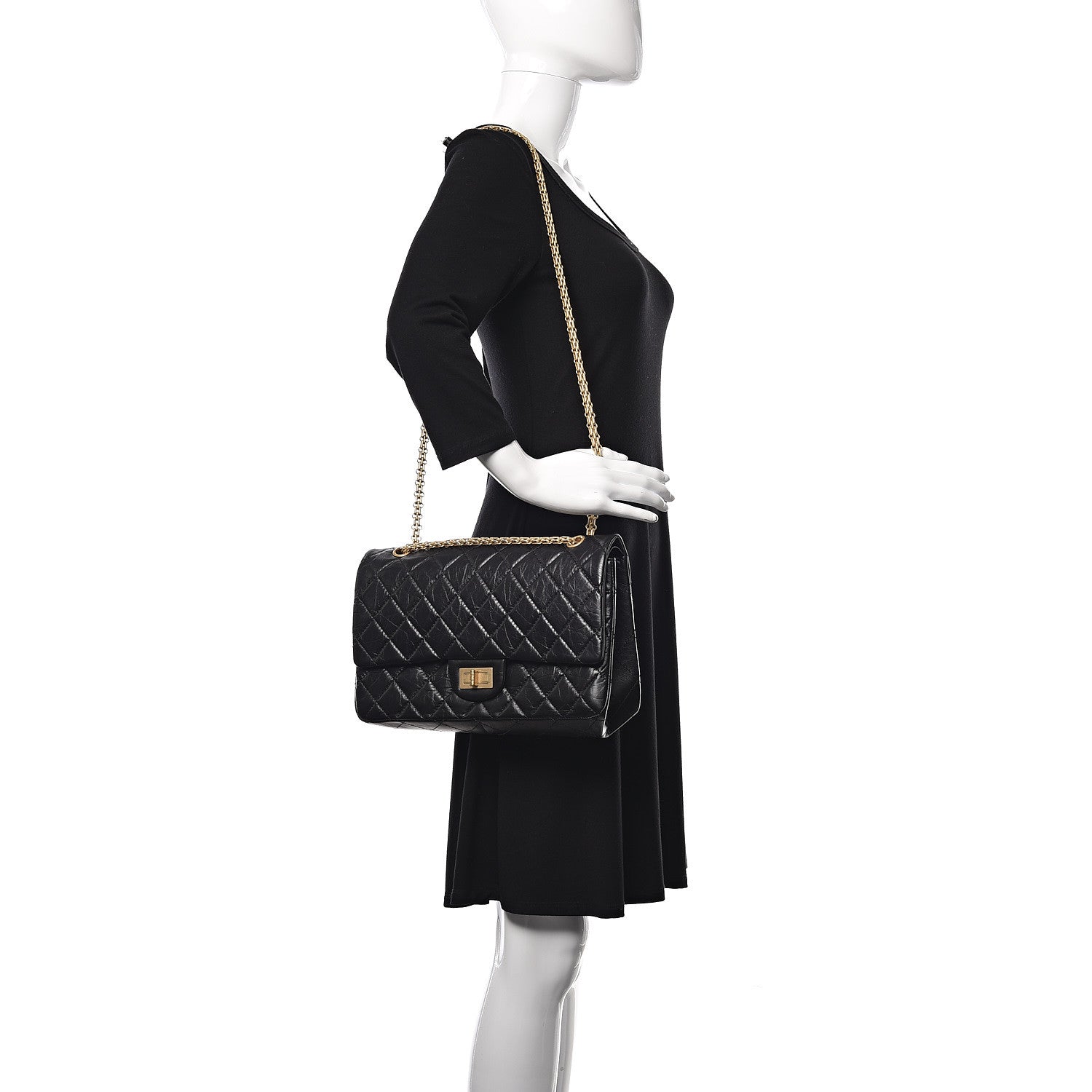 Chanel Aged Calfskin Quilted 2.55 Reissue 227 Flap Black 2 of 10
