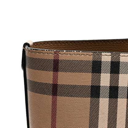 Burberry Grainy Calfskin Haymarket Check Small Reversible Tote Mid Camel 8 of 10