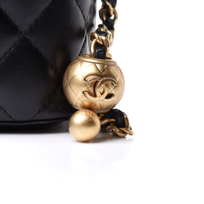 Chanel Lambskin Quilted Mini Pearl Crush Vanity Case With Chain Black 14 of 17