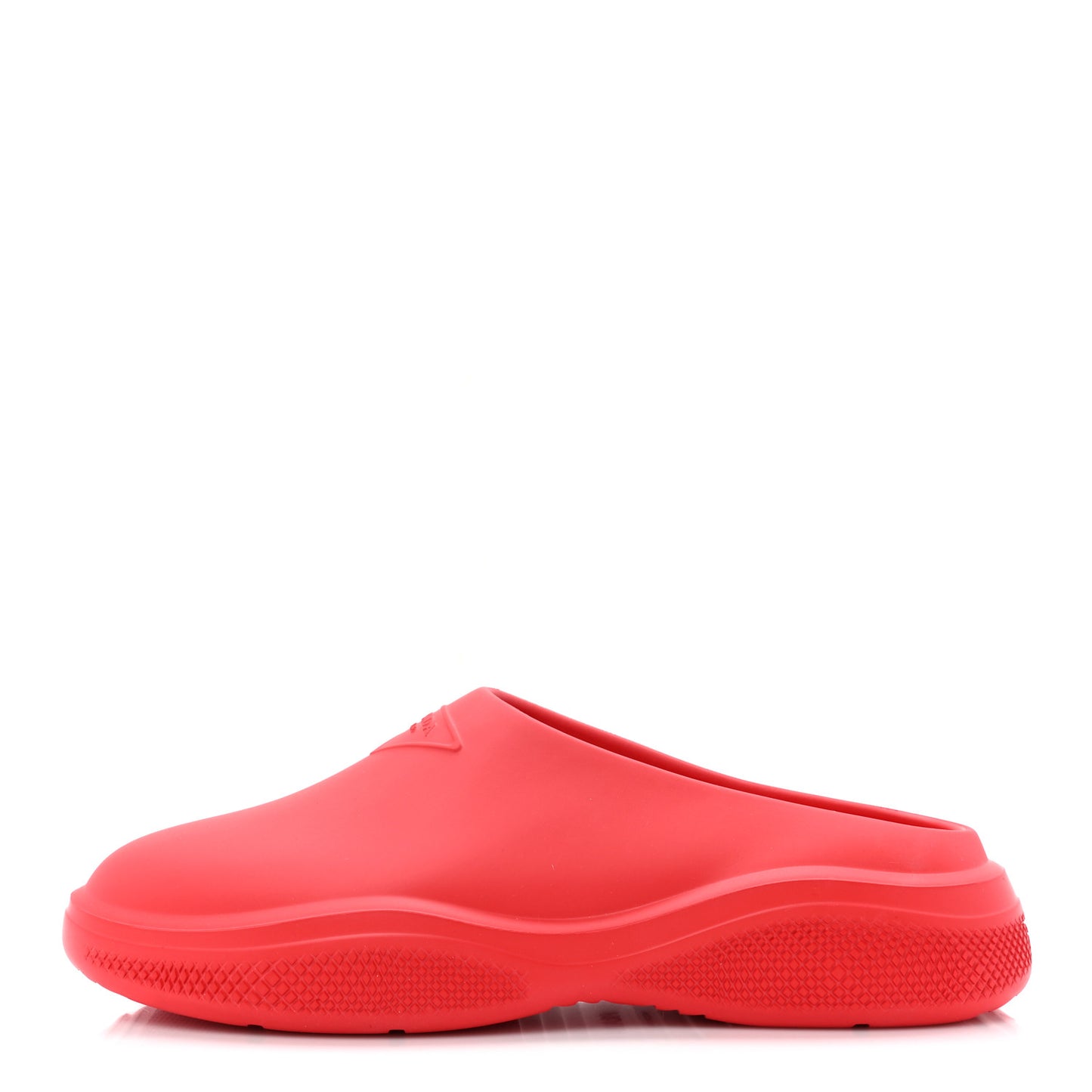 Soft Mellow Rubber Embossed Mens Triangle Logo Mules 41 Rosso