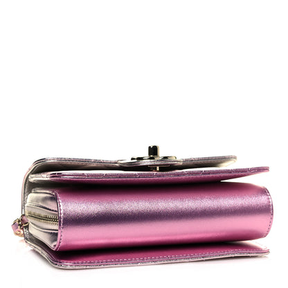 Chanel Metallic Lambskin Like A Wallet Flap Golden Pink 4 of 13