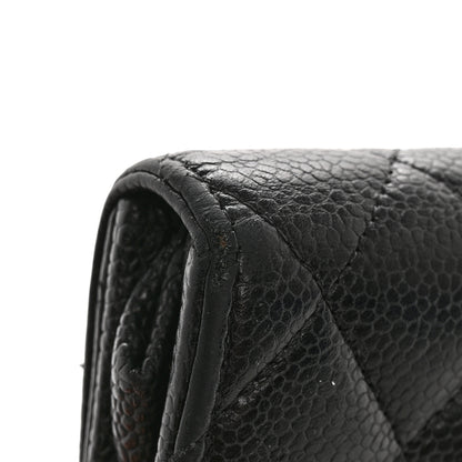 Chanel Caviar Quilted Large Gusset Flap Wallet Black 9 of 9