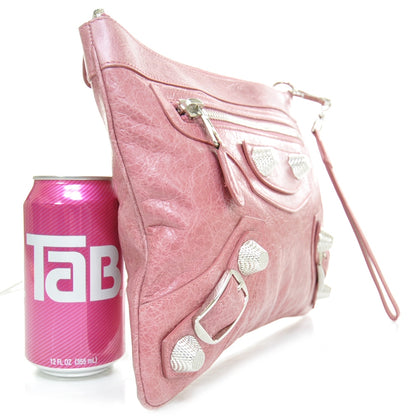 Balenciaga Agneau Giant Flat Handle Clutch Framboise 3 of 8