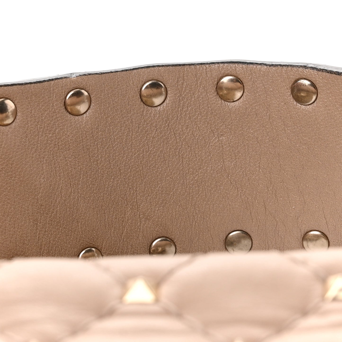 Nappa Medium Rockstud Spike Shoulder Bag Poudre