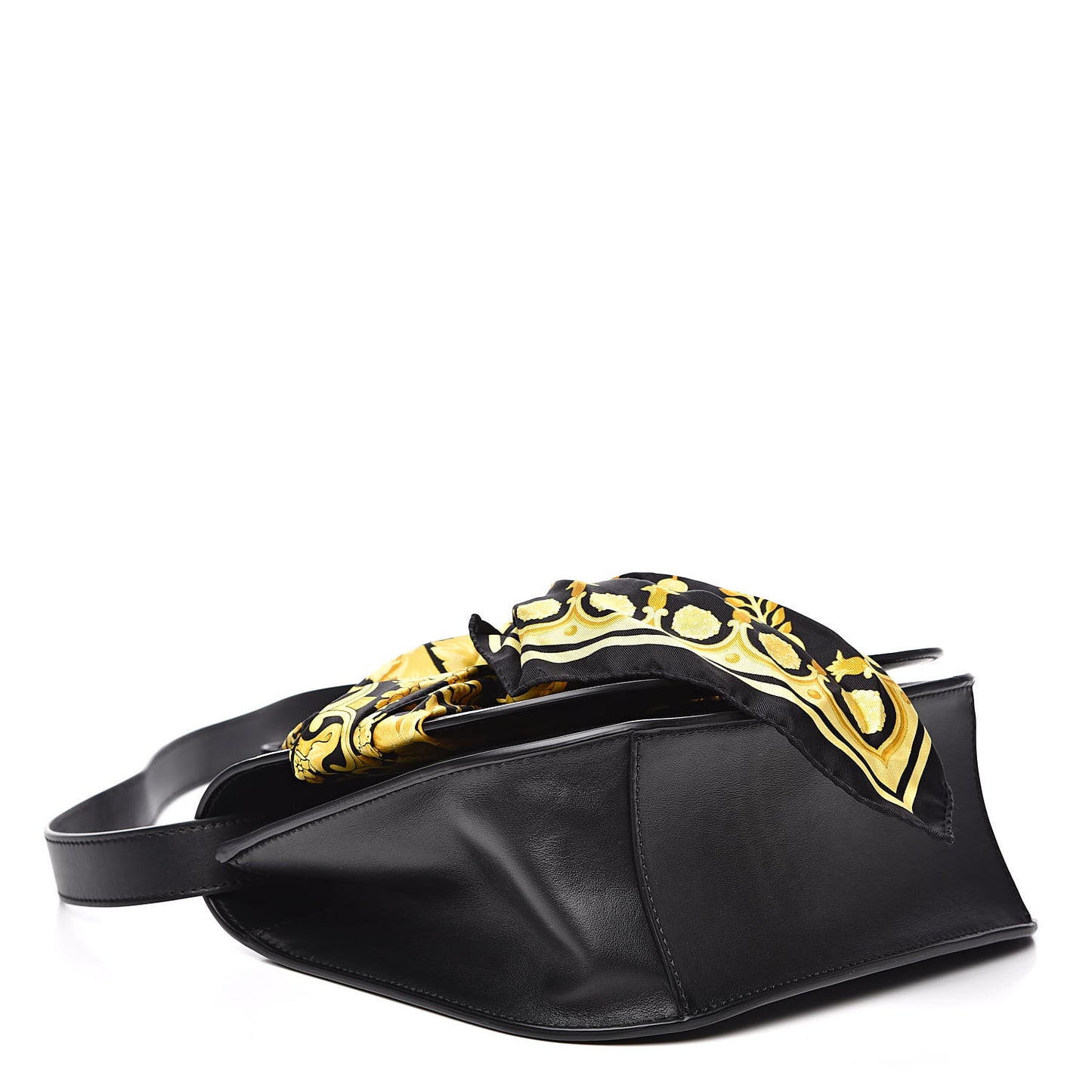 Borsa Vitello Barocco Scarf Sash Shoulder Bag Black Multicolor