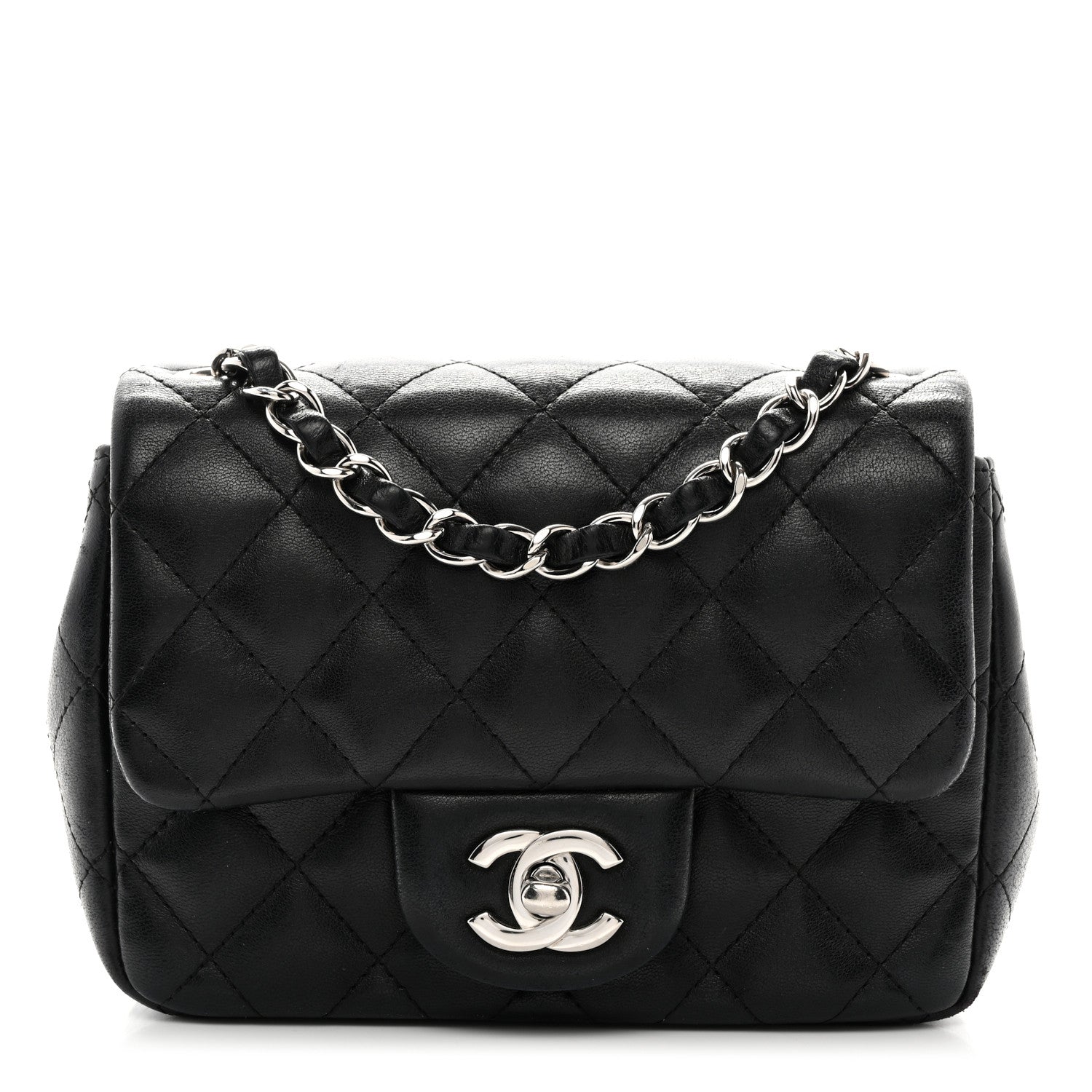 Chanel Lambskin Quilted Mini Square Flap Black 1 of 13