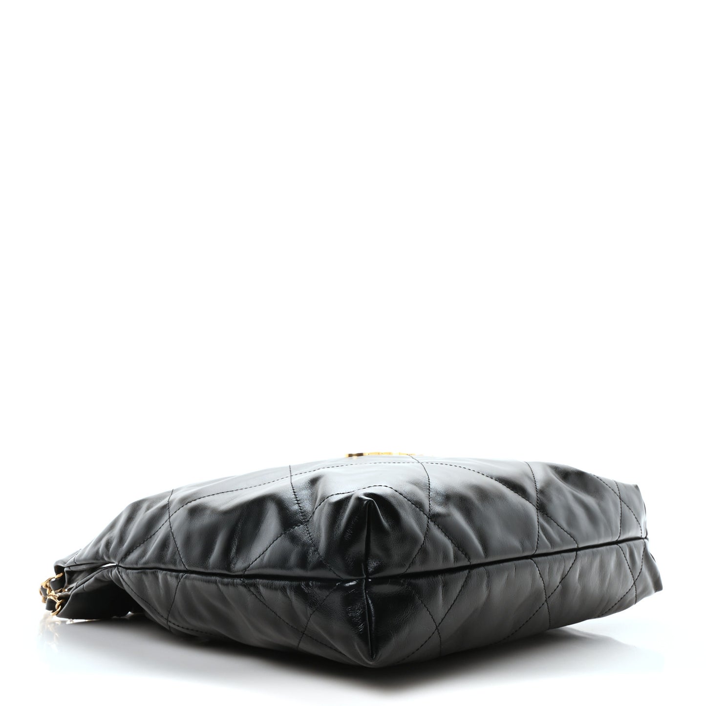 Shiny Calfskin Quilted Small Chanel 22 Black