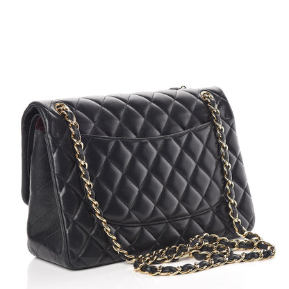 Chanel Lambskin Quilted Jumbo Double Flap Black 3 of 18