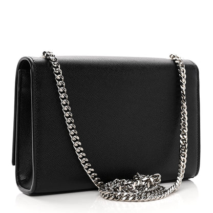 Saint Laurent Grain De Poudre Small Monogram Kate Satchel Black 3 of 10