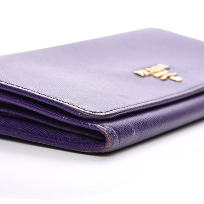 Prada Saffiano Metal Continental Flap Wallet Viola 8 of 11