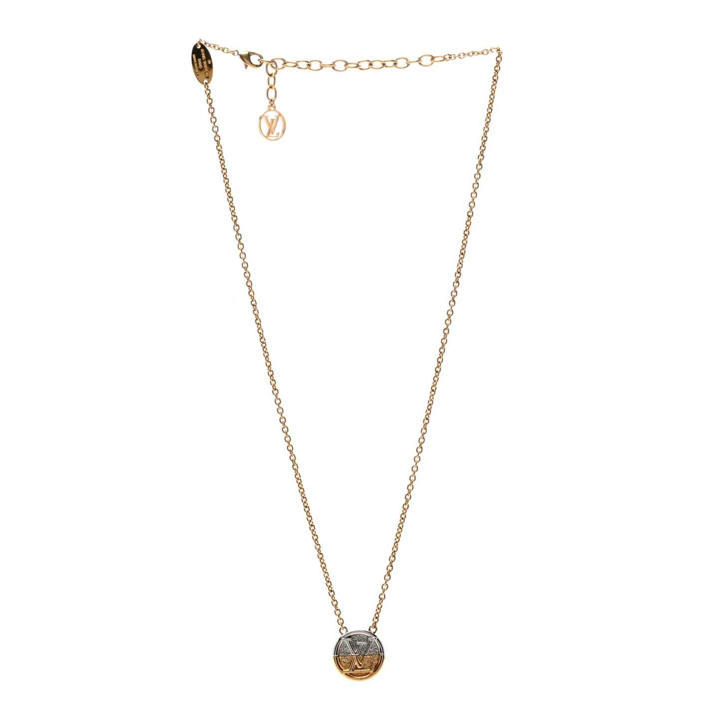 Metal L to V Necklace Gold Silver
