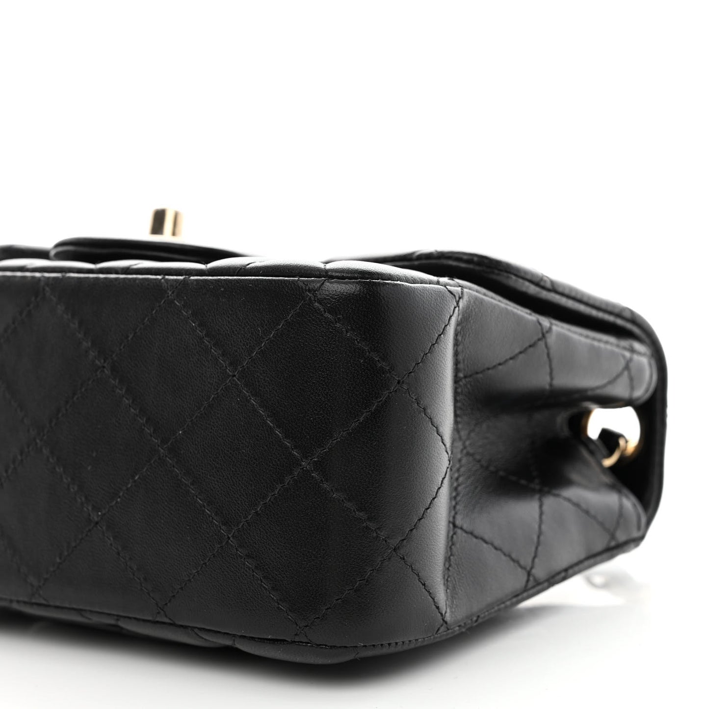 Lambskin Quilted Mini Square Flap Black