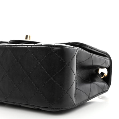 Chanel Lambskin Quilted Mini Square Flap Black 9 of 10