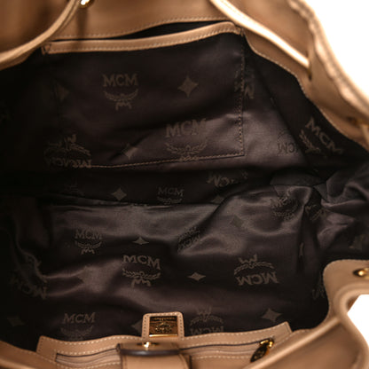 MCM Visetos Medium Drawstring Shopper Beige 5 of 10