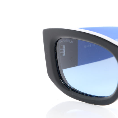 Chanel Acetate Rectangle Sunglasses 5525 Black Blue 7 of 8