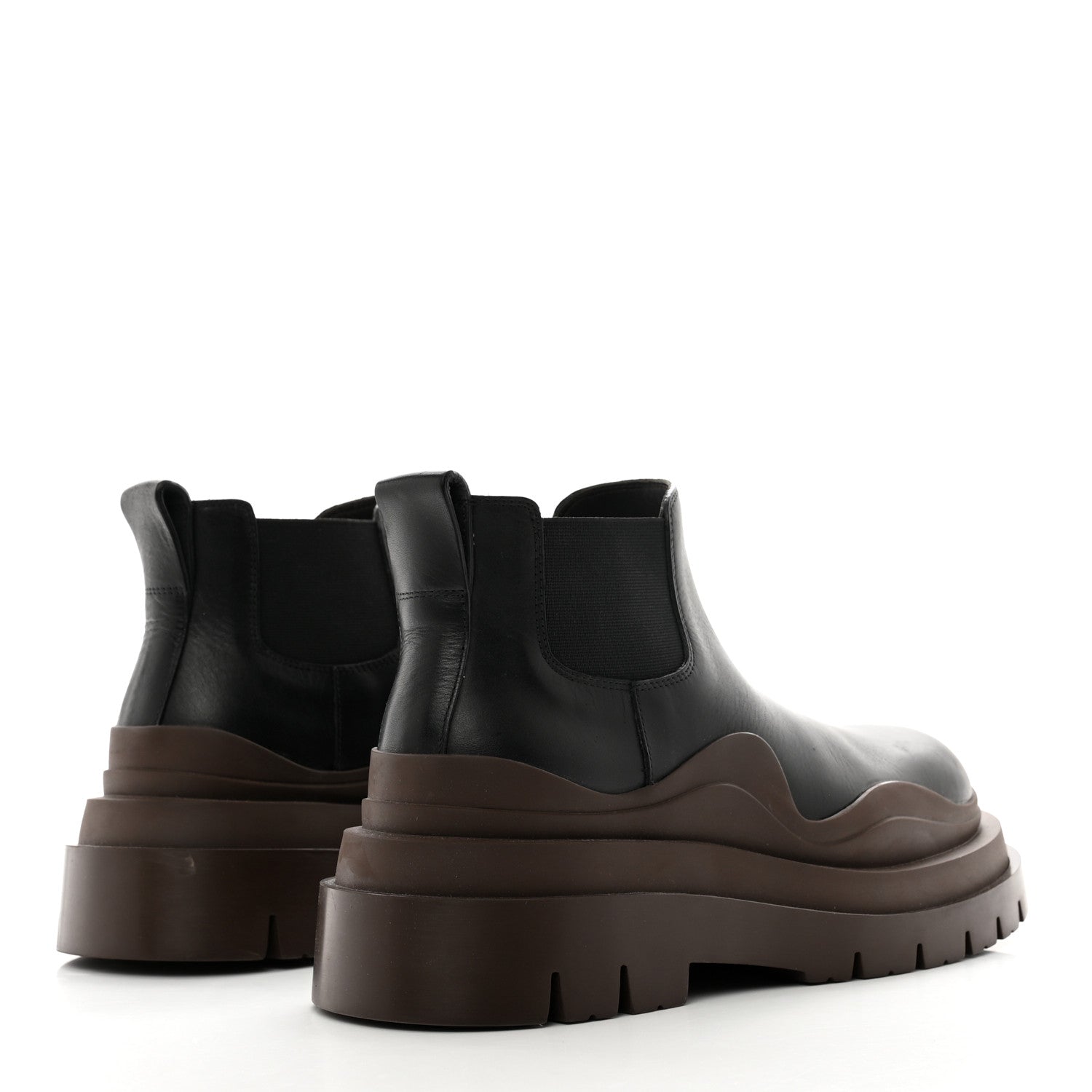 Bottega Veneta Calfskin The Tire Cropped Chelsea Short Boots 37.5 Brown 4 of 8