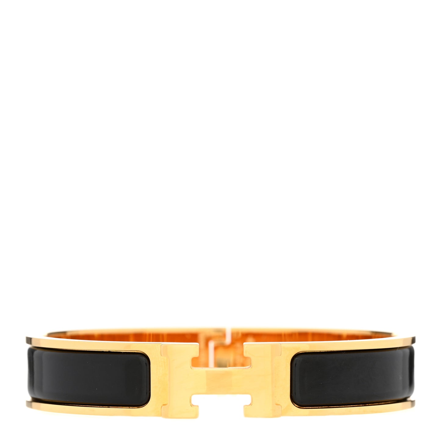 Enamel Narrow Clic Clac H Bracelet GM Black