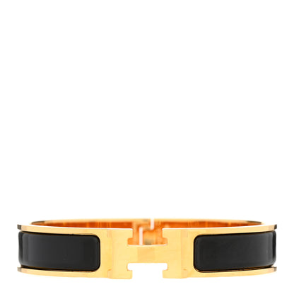 Hermes Enamel Narrow Clic Clac H Bracelet GM Black 1 of 7