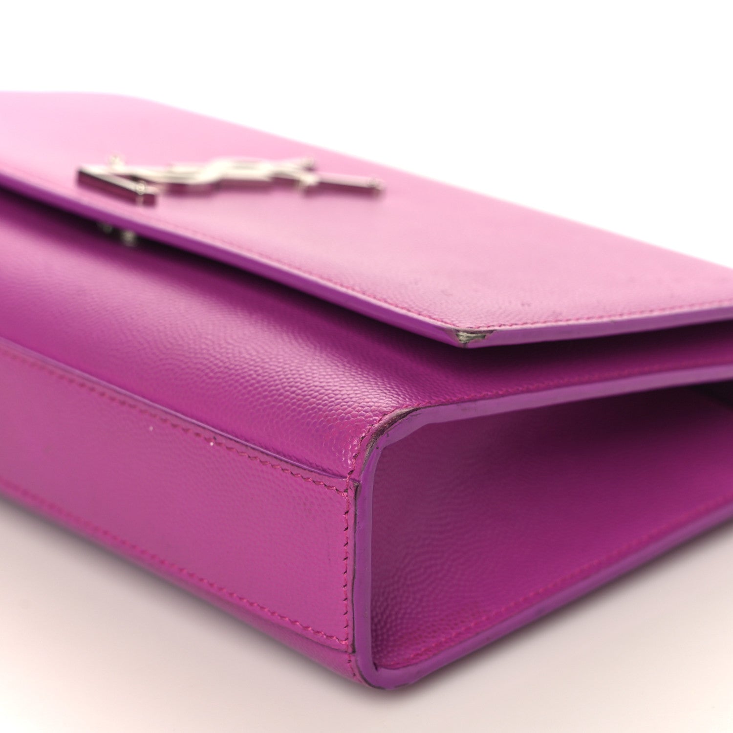 Saint Laurent Grain De Poudre Medium Monogram Kate Satchel Dark Grape 8 of 10