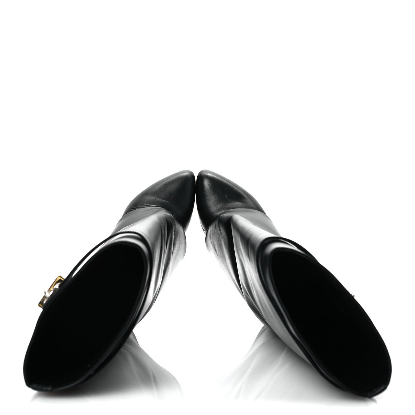 Calfskin Shark Lock Pant Boots 36 Black