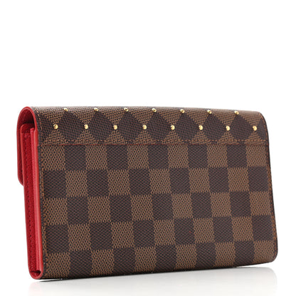 Louis Vuitton Damier Ebene Studded Sarah Wallet NM Cherry 3 of 10