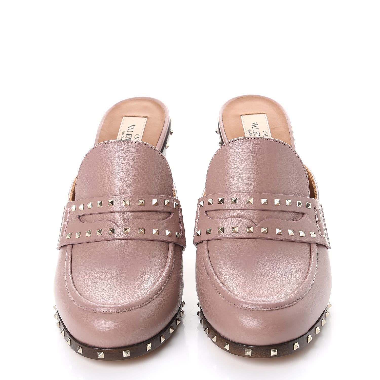 Valentino Garavani Nappa Soul Rockstud High Heel Mules 40 Lipstick 2 of 9
